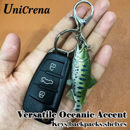 Fish Keychain Creative Handmade Fish Model Key Ring Trout/Snapper/Tuna/Salmon/Bass Keychain Fishing Themed Key Holder Accessory