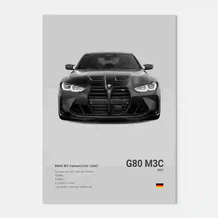 Pop Black And White Poster Wall Art Luxury Supercar F80 M3 M140 GTR HD Oil On Canvas Print Home Living Room Bedroom Decor Gift