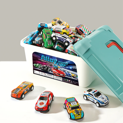 Children's Toy Car Set, Includes Metal Cars with Pull-Back Function and Storage Box, 20/30/50Pcs Small Cars in Random Colors, Perfect Birthday Gift for Boys and Girls Aged 3 and Above