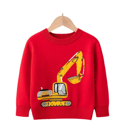 Little maven Kids Clothes Winter Autumn Baby Boys Children's Clothing Sweater Casual Cartoon Excavator 2-7 year