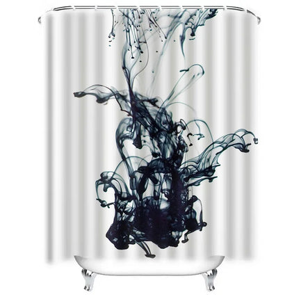 Black Ink Blush Shower Curtain Luxury White Bathtub Decor for Modern Bathroom