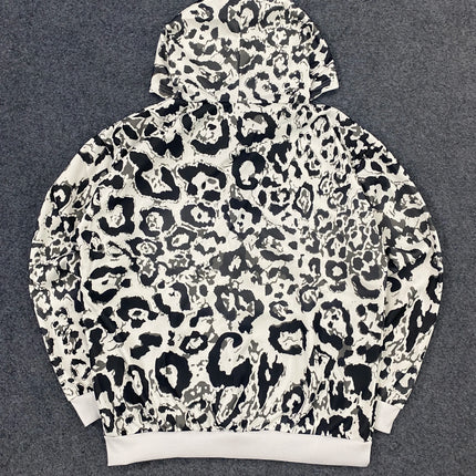 Y2K European American Fashion Leopard Print Hooded Long Sleeve Sweatshirt Jacket Comfort Casual Trend Sports Sweatpants