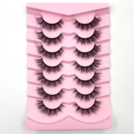 New 7 pairs of thick, 3D simulation mink fur fake eyelashesshort, dramatic fake eyelashes  wholesale full line fake eyelash make