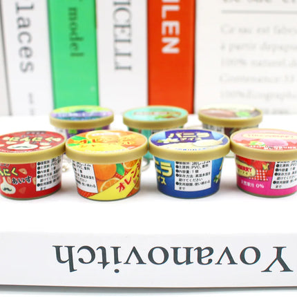 Funny Japanese Miniature Keychain Ice Cream Cone Slow Rebound Pinch Pendant Creative Food Play Flavors Pudding Key Ring Chain