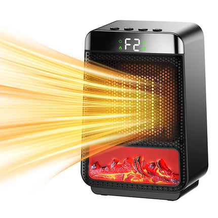 Realistic 3D Flame Electric Fireplace Space Heater For Home Office PTC Timer Silent Energy Saving Quick Heat Decorative