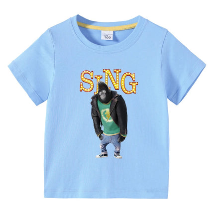 Kids Clothing Short Sleeve t shirts Sing Movie Graphic Children's Summer Casual Cute Cotton Tee