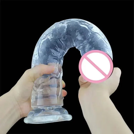 Cheap Women Erotic Anal 5 Colors Big Transparent Dildo Suction Cup Jelly Dick Sex Toys Soft Clitori Vaginal Masturbators Penis
