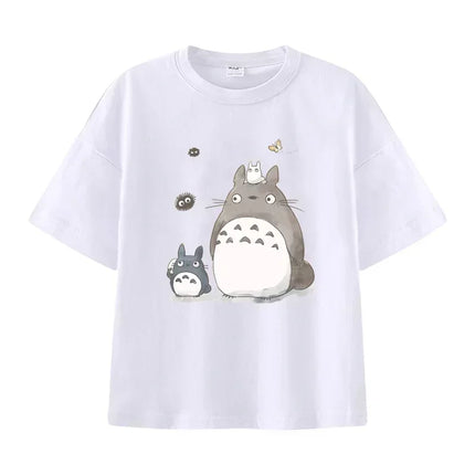 Summer Cartoon Miyazaki Totoro Print Children's Cotton T-shirt Short-sleeve Street Fashion Girls Clothes Cute Funny Kid Tees Top
