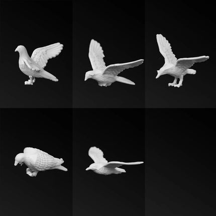 Miniature White Pigeons Model Bird Dollhouse Decoration DIY Materials For Garden Layout Landscape/Diorama Architecture Scene