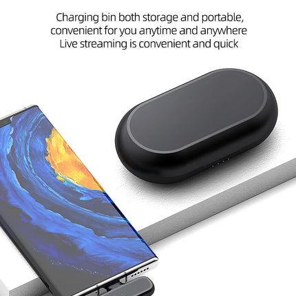Wireless Lavalier Microphone with Charging Box Audio Video Noise Cancel Record Plug-and-Play Mic for IOS Android