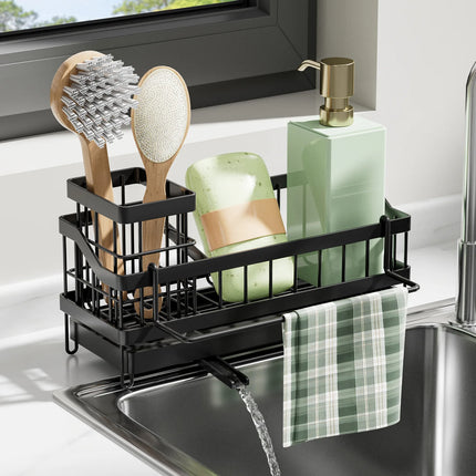Dishwashing sponge kitchen holder rack organization Drill-free wall-mounted long brush drain racker display storage home use