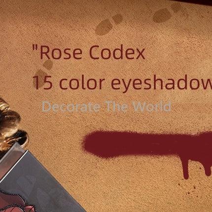 Judydoll Halloween Limited Edition Rose Codex" 15-color Eyeshadow Book Matte Earth Color Shimmer Eye Makeup Eye Glitter