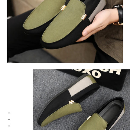 2025 Spring/Autumn New Arrivals: Fashionable Men's Shoes Large Colour Block Patchwork Loafers Versatile Stylish  Student Shoes