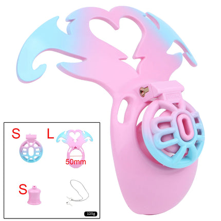 LICKER Wearable Angel's Heart Negative Chastity Locks Loyalty Belt Penis Cage Sex Toys Erotic Urethral Chastity Device For Men
