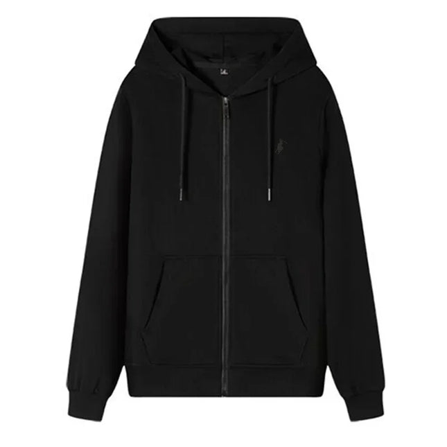 2025 Men's Knit Hoodies New Autumn Winter Casual Zipper Sweatshirts Fashionable Outdoor Jogging Fitness Warm Sportswear