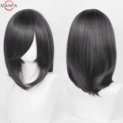 40cm Medium Basic Anime Cosplay Wig Bang Blond  Black White Red Pink Green Brown Gold Blue Heat Resistant Synthetic Hair Wigs