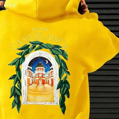Fashionable and Simple Patterned Letter Print, Men's Trendy Casual Sports Hoodie, Loose and Comfortable Warm Hoodie