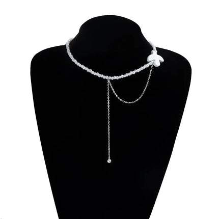 Peace Dove Drop Earrings Necklace Bracelet for Women Exquisite Bird Irregular Crystal Beaded Pendant Necklace Versatile Jewelry