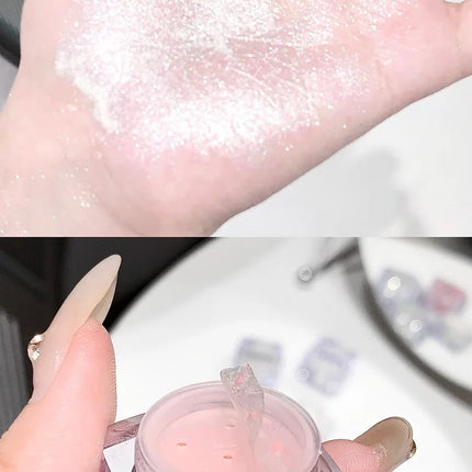 Shimmer Highlighter Powder Fine Sparkling Sequins Pearly Natural Pearlescent Highlight Face Body Brightening Contouring Makeup