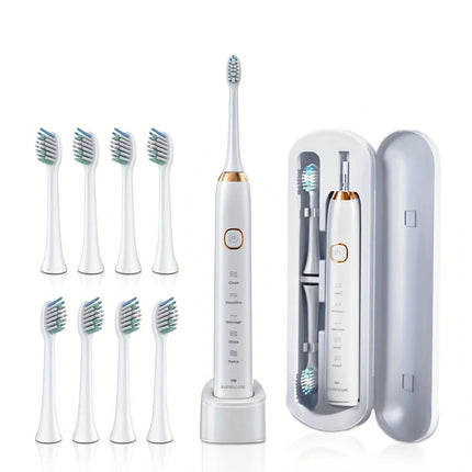 Sonic Electric Toothbrush Adults 8 Brush Heads 5 Modes USB Rechargeable IPX7 Waterproof Whitening Power Toothbrushes for Adults