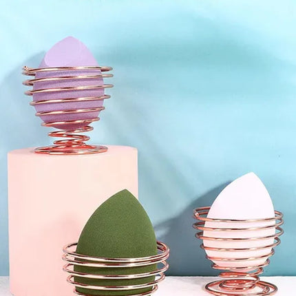 Elegant Stainless Steel Beauty Sponge Stand - Hygienic, Space-Saving Makeup Egg Holder & Dryer