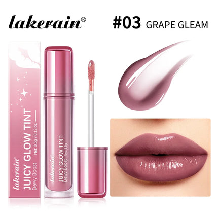 Lakerain Juicy Glow Tint Long-Lasting Mirror Shine Smooth Radiant Lip Tint Deep Moisturizing  Brightening Juicy Glow Lipstick