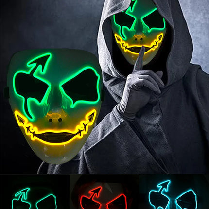 shuffle dance mask luminous purge Mask devil glowing Masquerade Cosplay Mask for Halloween horror haunted house props