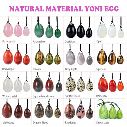 Naturally Rose Quartz Yoni Egg Jade Eggs Women Kegel Exerciser Jade Massager Vaginal Muscles Tightening Ball Crystal Kegel Eggs