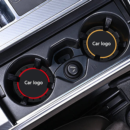 New 2pcs Car Coaster Mats Water Cup Non-slip Pads For Volkswagen GOLF 5 Tiguan Polo Golf 6 Golf 7 Jetta Accessories