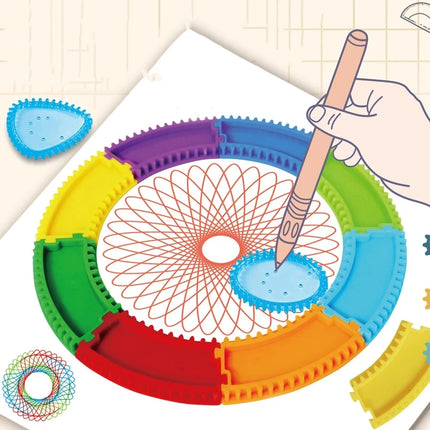 Funny Spirograph Drawing Toys Set Interlocking Gears & Plate Geometric Ruler Creative Educational Kids DIY art Crafts Ruler Toy