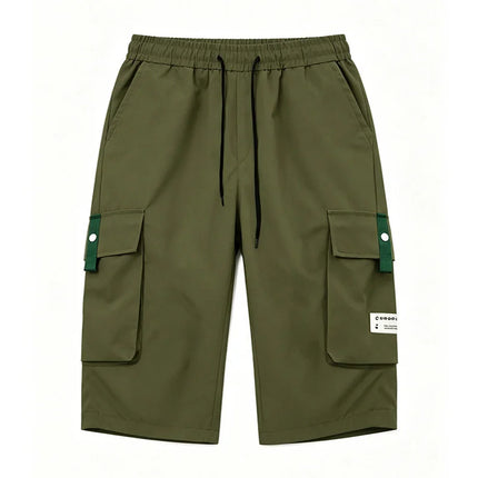 Summer Men Cargo Shorts Multi Pocket Elastic Drawstring Waist Loose Casual Outdoor Sports Workout Daily Beach Streetwear Bottoms