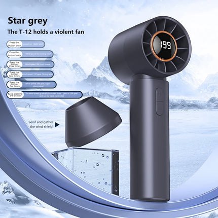 Lenovo 6000mah Handheld Cool Fan LED Digital Display Electric Hand Fans Ice Compress High-Speed Cool USB Rechargeable2026