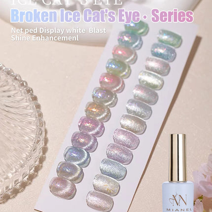 MIANEL 12ML 2026 New Tyndall Cat Eye Gel Nail Polish Flash Whitening Small Light Bulb Crystal Nail Polish Pink Nails 1-5pcs