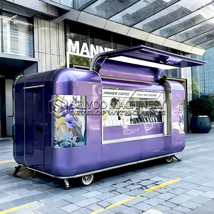 Belyoo Food Truck Hot Selling Efficient Full Kitchen Taco BBQ Pizza Burger Fried Chicken Smoothie Mobile Coffee Kiosk