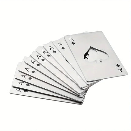 10pcs Poker Card Bottle Opener Ace Of Spades Home Personalized Stainless Steel Credit Card Bottle Opener Card Portable Bar Tool