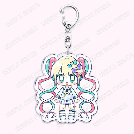 Video Game Ame Chan Keychains for Women Accessories Needy Streamer Emoji Cat Overload Girl Overdose Keyring Fans Friends Gifts