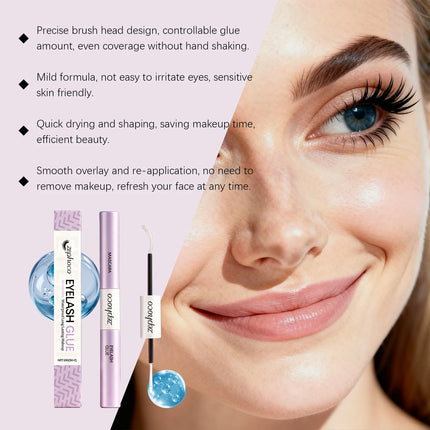 2 in 1 Mascara Waterproof Long-Lasting Makeup Eyelash Glue Smudge Proof Volumizing Curl Mascara Natural Eyelash Shaping Cosmetic