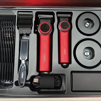 VGR 001 977 New Hair Trimmer Set High-End Men's Hair Clipper Smart Digital Display Electric Trimmer with Engraving and Whitening Functions