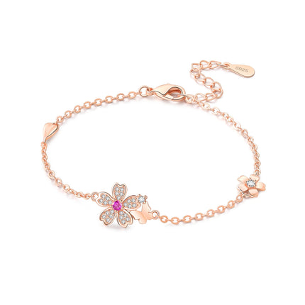 Original 925 Sterling Silver Butterfly Bracelet Zirconia Tennis Ball Women Fashion Simple Engagement Wedding Charm Jewelry Gift