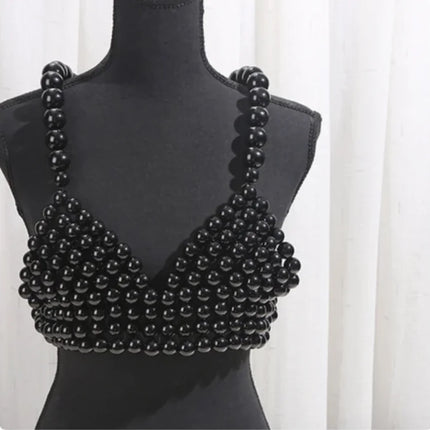 Sexy Accessories Women Bikini Pearl Chest chain Body Chain Jewelry Totally Hand-made Bra Fringed For Beach Nightclub Waist Chain