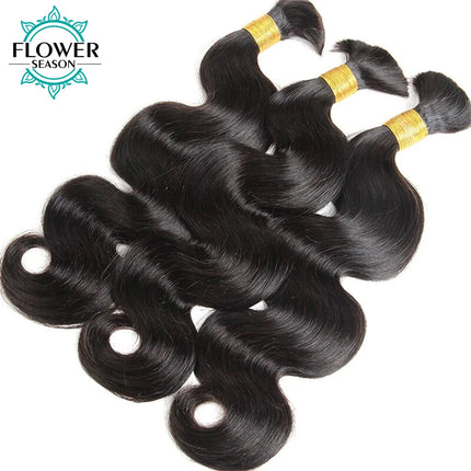 Bulk Human Hair For Braiding Body Wavy Double Drawn Color 30 27 99J Bulk Hair Wholesale for Boho Braids Hair Extensions