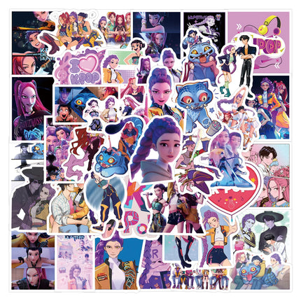 55/110pcs K-Pop Anime Cartoon Stickers Set Waterproof DIY Decals for Laptop Car Bike Graffiti Decoration Movie Animation Fan Art