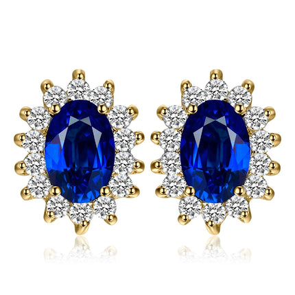 JewelryPalace Created Blue Sapphire Ruby 925 Sterling Silver Stud Earrings Natural Amethyst Garnet Peridot Topaz Princess Diana