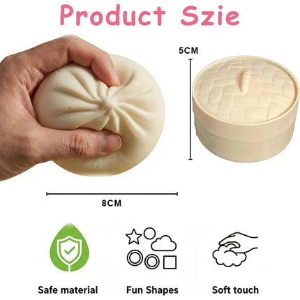 Cute Colorful Flour Steamed Buns Pinch Giant Smile Facial Expression Dumpling Squishy Ornaments Office Stress Sensory Kids Gift