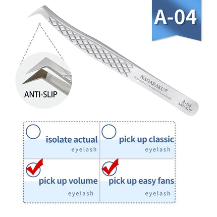 NAGARAKU Eyelash Extension Tweezers Makeup Tools Stainless Steel Non-magnetic Pincet False Eyelash Tweezers 3D accurate tweezers