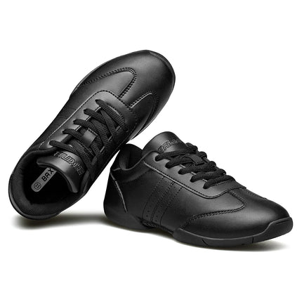 BAXINIER Youth Girls White Cheerleading Dancing Shoes Athletic Training Tennis Walking Lightweight Competition Cheer Sneakers