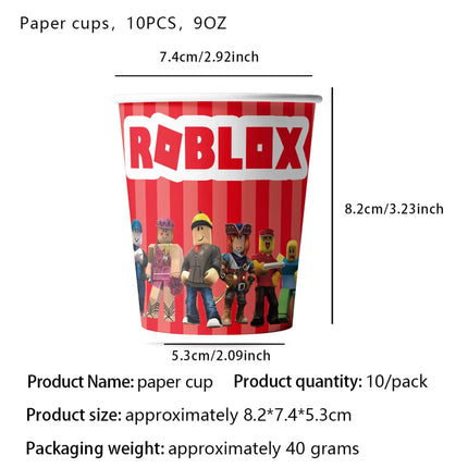 Roblox Birthday Party Supplies Kit with Decoration Favors Toys Tableware Gift Bag Paper Products And Balloons for Christmas Cele