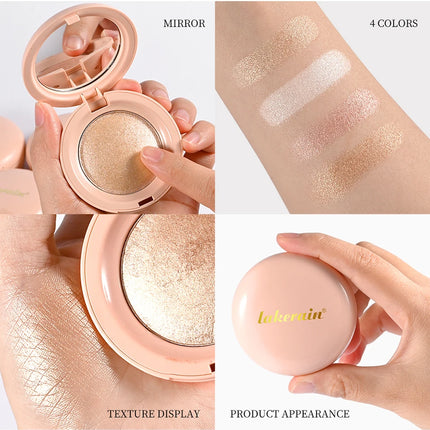 Lakerain Silken Touch Highlight Powder Smooth Texture Luminous Finish Long Lasting Makeup Waterproof Baked Highlighter Powder