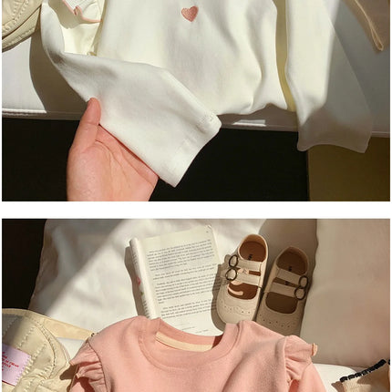 New Children's T-Shirt Sweater Girls Long-Sleeved Spring and Fall Models Long-Sleeved Bottoming Shirt Girls Sweater T-Shirt Long
