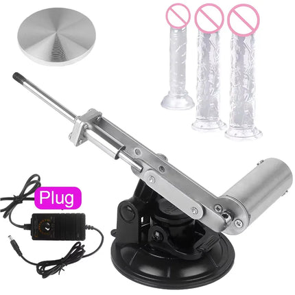 Mini Telescopic Sex Machine with Dildo 60mm Plate 39mm/45mm Stroke Reciprocating Linear Actuator Female Sexual Masturbation Kit